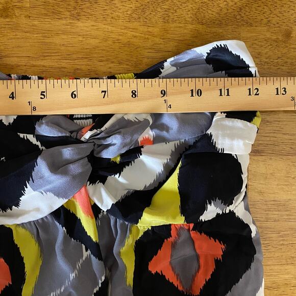 Alice & Trixie Silk Strapless Retro Print Smocked Mini Dress Size Small Womens - Picture 9 of 11